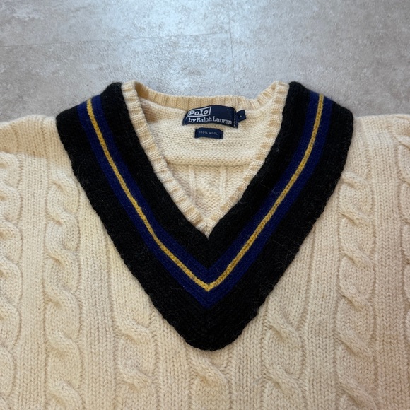 Polo Ralph Lauren Women’s Wool Tennis Cable Knit Sweater Size Large - Picture 5 of 5